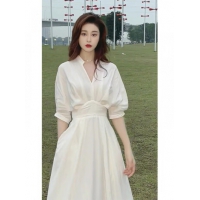 妤遇（YUUZYUUS）衬衫连衣裙女2023春夏季新款法式高级感气质收...